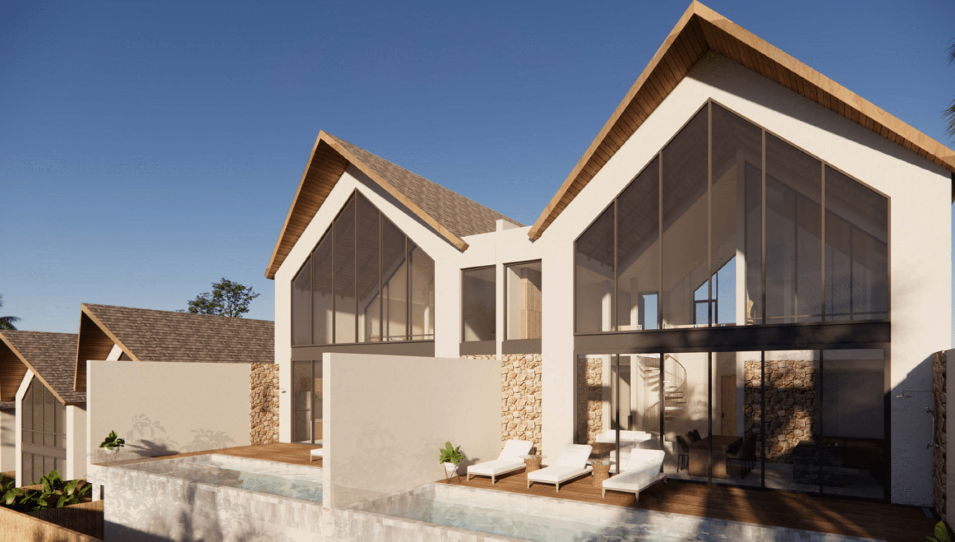 Tropical pool villa 4 bedrooms seaview – 150 m from Crystal Beach